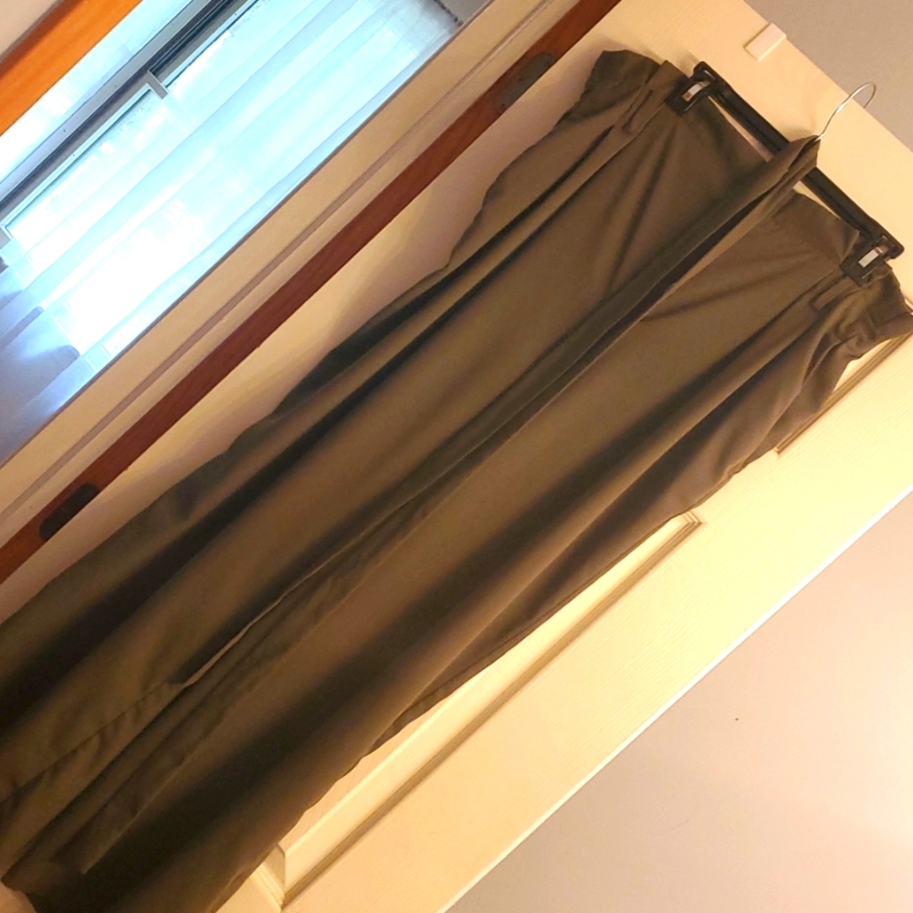 Olive green paperbag waist pants